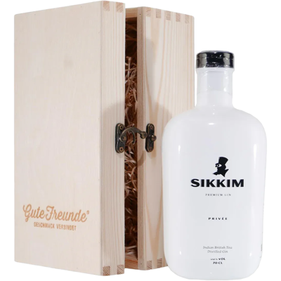 Sibbaris Sikkim Premium Gin Privée mit Geschenk-Holzkiste Sibbaris Sikkim Premium Gin Privée mit Geschenk-Holzkiste