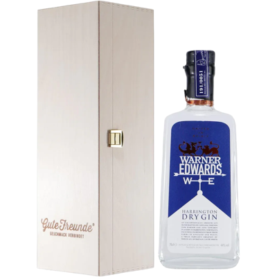 Warner's Distillery Warner Edwards Harrington Dry Gin mit Geschenk-Holzkiste Warner's Distillery Warner Edwards Harrington Dry Gin mit Geschenk-Holzkiste