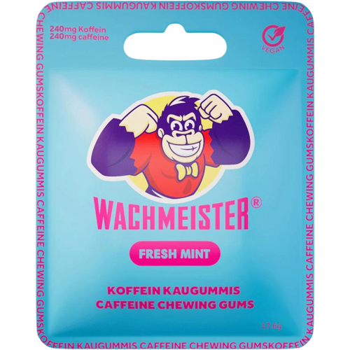 Wachmeister Koffein Kaugummi Fresh Mint (5x Kaugummi-Beutel)