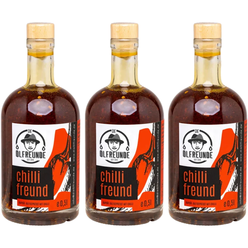 Die Ölfreunde Chilifreund Vorratspack (3x Rapsöl mit Chili)