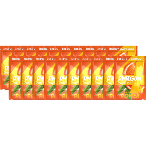 PWRGUM Grapefruit 20er-Pack - Energy-Kaugummis