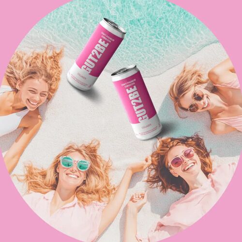 12x GUT2BE Daheim-Qualität CRAFT PREMIUM-Kombucha fermentierter Tee - Meereskollagen