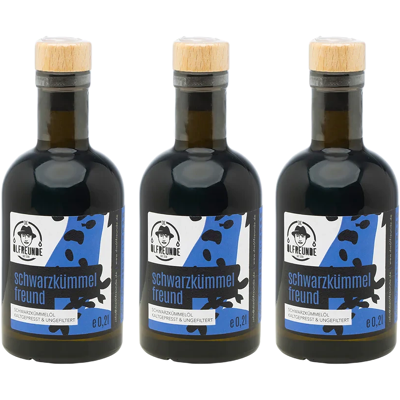 Die Ölfreunde Schwarzkümmelfreund Vorratspack (3x Schwarzkümmelöl) Die Ölfreunde Schwarzkümmelfreund Vorratspack (3x Schwarzkümmelöl)