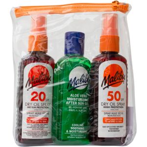 Malibu 3er Pack Sonnenschutzöl, SPF20, SPF50 & Aloe After Sun - Sonnenschutz Malibu 3er Pack Sonnenschutzöl, SPF20, SPF50 & Aloe After Sun - Sonnenschutz
