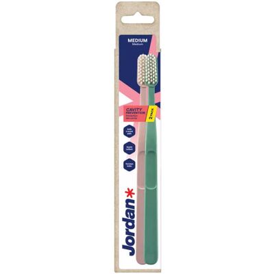 Jordan Clean Smile Care Tandbørste Medium (Assorteret) 2 stk. Jordan Clean Smile Care Tandbørste Medium (Assorteret) 2 stk.