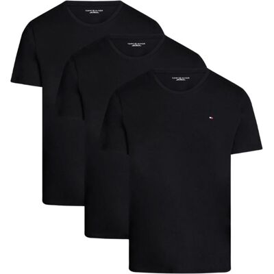 Tommy Hilfiger Cotton Crew Neck Tee 3-Pack Sort Str. L 3 stk. Tommy Hilfiger Cotton Crew Neck Tee 3-Pack Sort Str. L 3 stk.