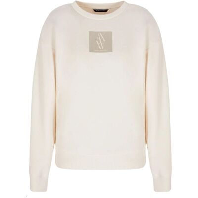 Armani Exchange Woman Logo Sweatshirt White Str. L Armani Exchange Woman Logo Sweatshirt White Str. L