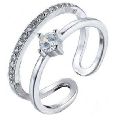 Everneed Monique - Silber doppelter Ring mit Stein Everneed Monique - Silber doppelter Ring mit Stein