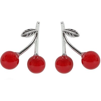 Everneed Cherry - Ohrringe - rot/silber (U) Everneed Cherry - Ohrringe - rot/silber (U)