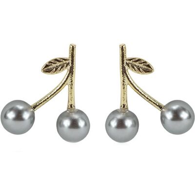 Everneed Cherry - Ohrringe - grau/gold (U) Everneed Cherry - Ohrringe - grau/gold (U)