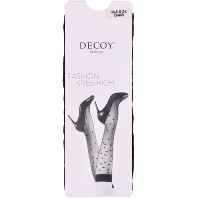 Decoy Fashion Knee-High One Size Black with Stars Decoy Fashion Knee-High One Size Black with Stars
