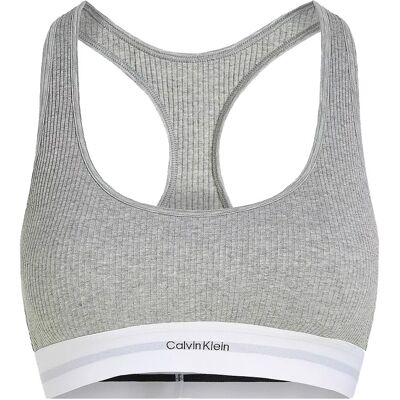 Calvin Klein Lightly Lined Bralette Grey Heather Str. M Calvin Klein Lightly Lined Bralette Grey Heather Str. M