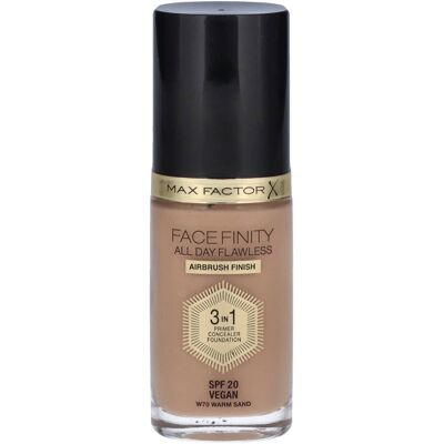 Max Factor Face Finity All Day Flawless 3-in-1 Foundation - W70 Warm Sand 30 ml Max Factor Face Finity All Day Flawless 3-in-1 Foundation - W70 Warm Sand 30 ml
