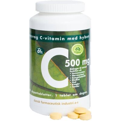 Dansk Farmaceutisk Industri C Vitamin 500 - Hagebutte - Veganes - Depottabletten - Immunschutz Dansk Farmaceutisk Industri C Vitamin 500 - Hagebutte - Veganes - Depottabletten - Immunschutz