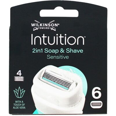 Wilkinson Sword Intuition 2in1 Soap & Shave Sensitive Razor Blades 6 stk. Wilkinson Sword Intuition 2in1 Soap & Shave Sensitive Razor Blades 6 stk.