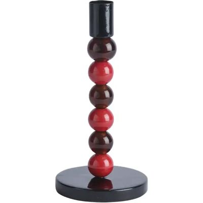 Affari of Sweden, Kerzenständer aus Eisen und Glaskugeln Isabelle H:18,5 cm Rot/Braun Affari of Sweden, Kerzenständer aus Eisen und Glaskugeln Isabelle H:18,5 cm Rot/Braun