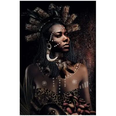 Artwood, Wanddekoration Afrikanische Stammesfrau 80x120 cm Artwood, Wanddekoration Afrikanische Stammesfrau 80x120 cm