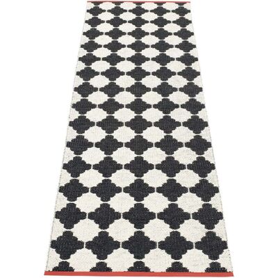 Pappelina, Marre Teppich 70x225 cm black / vanilla coral stripe Pappelina, Marre Teppich 70x225 cm black / vanilla coral stripe