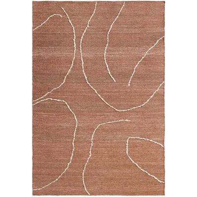 Ferm Living Gesso Jute-Teppich - 140x200cm, Handgewebt, Abstraktes Design Ferm Living Gesso Jute-Teppich - 140x200cm, Handgewebt, Abstraktes Design