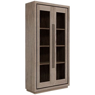 Artwood Hunter - Antikgraues Vitrinenschrank mit 3 Regalen Artwood Hunter - Antikgraues Vitrinenschrank mit 3 Regalen