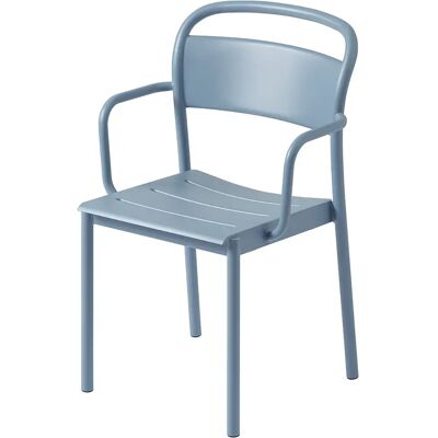 Muuto Linear Blaue Stapelbare Stahlarmlehne - Outdoor Skandinavischer Stil Muuto Linear Blaue Stapelbare Stahlarmlehne - Outdoor Skandinavischer Stil