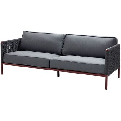 Cane-line, Encore 3 Sitzer Sofa Grau/Bordeaux Cane-line, Encore 3 Sitzer Sofa Grau/Bordeaux