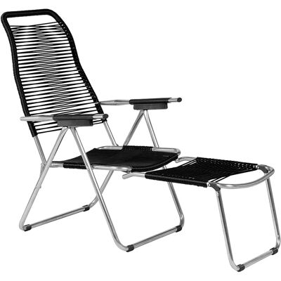 Fiam, Spaghetti Sonnenliege schwarz Aluminium Fiam, Spaghetti Sonnenliege schwarz Aluminium