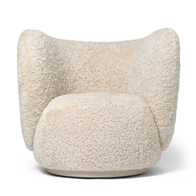Ferm Living, Rico Lounge sessel Sheepskin - Moonlight Ferm Living, Rico Lounge sessel Sheepskin - Moonlight