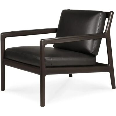 Ethnicraft, Jack Sessel Schwarzes Leder Ethnicraft, Jack Sessel Schwarzes Leder
