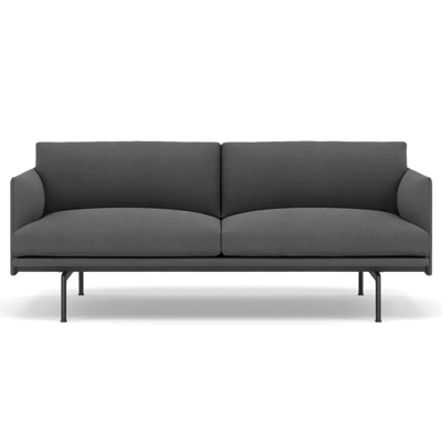Muuto, Outline Sofa 2-seater - Black Base - Remix 163 Black Muuto, Outline Sofa 2-seater - Black Base - Remix 163 Black