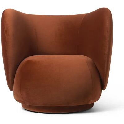 Ferm Living, Rico Lounge sessel Rich Velvet - Rust Ferm Living, Rico Lounge sessel Rich Velvet - Rust