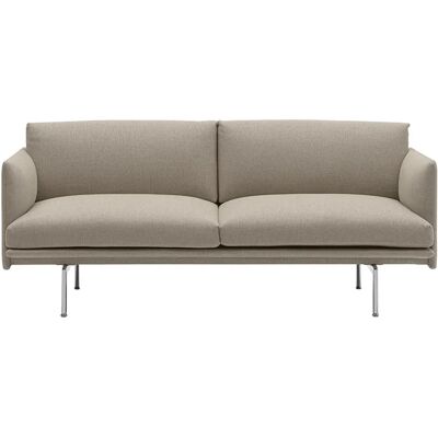 Muuto, Outline Sofa 2-Seater - Polished Aluminum Base - Ecriture 240 Polished Muuto, Outline Sofa 2-Seater - Polished Aluminum Base - Ecriture 240 Polished
