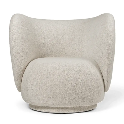 Ferm Living, Rico Lounge sessel Soft Bouclé - Off-white/Sand Ferm Living, Rico Lounge sessel Soft Bouclé - Off-white/Sand