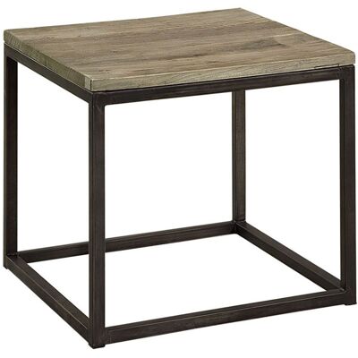 Artwood Elmwood Beistelltisch - Massives Ulmenholz, Stahlrahmen, unbehandeltes Finish Artwood Elmwood Beistelltisch - Massives Ulmenholz, Stahlrahmen, unbehandeltes Finish