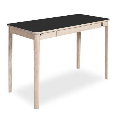 Skovby, Sm131 Schreibtisch Eiche Weiß Öl/Schwarz Nano-Laminat 115X55X74Cm Skovby, Sm131 Schreibtisch Eiche Weiß Öl/Schwarz Nano-Laminat 115X55X74Cm