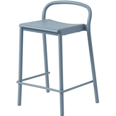 Muuto, Linear Steel Niedriger Barhocker Pale Blue Muuto, Linear Steel Niedriger Barhocker Pale Blue
