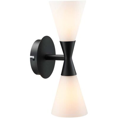 Herstal Harlekin Duo Wandleuchte - Schwarz, Mattes Glas - Wandleuchte Herstal Harlekin Duo Wandleuchte - Schwarz, Mattes Glas - Wandleuchte