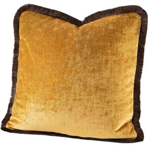 Artwood, Garda Samt Cognac Kissenbezug Fransen 60X60 Artwood, Garda Samt Cognac Kissenbezug Fransen 60X60