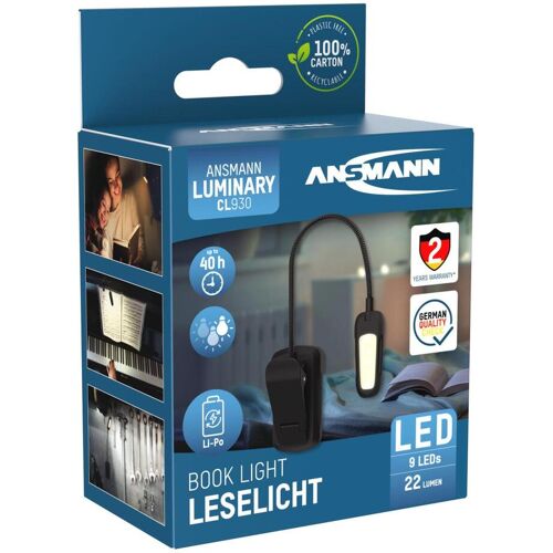 Ansmann Buch-Leselampe schwarz 1600-0531