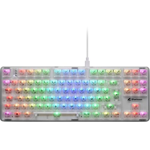 Sharkoon Crystal Shark mechanische Gaming-Tastatur, weiß 4044951040131