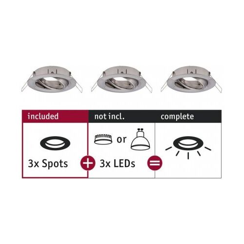 Paulmann 92485 Einbauleuchte Choose Spot schwenkbar max. 10W Eisen gebürstet 230V Image