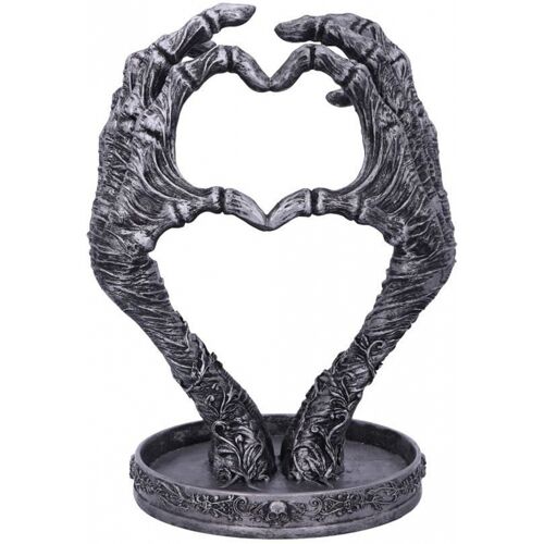 Knochenhand mit Herz Schmuckhalter