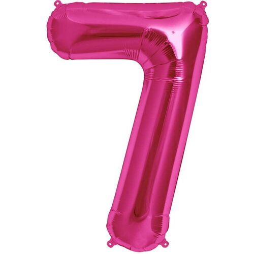 Folienballon Zahl 7 Pink