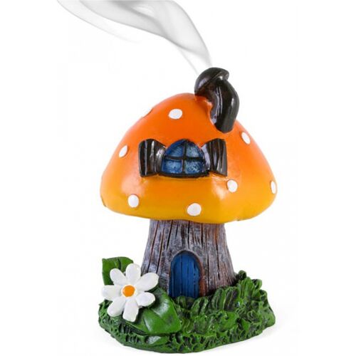 Oranger Fliegenpilz Räucherkegel Häuschen 12,5cm