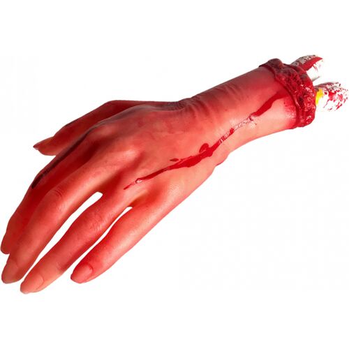 Blutig abgehackte Hand