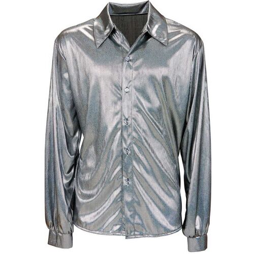 Glitzer Discohemd Silber