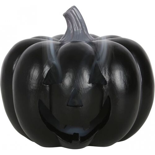 Schwarzer Kürbis Halloween Räucherkegelhalter 11cm