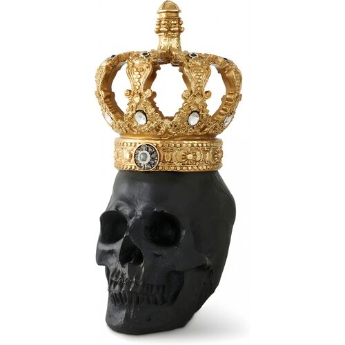 Schwarzer Totenkopf mit Königskrone 30cm