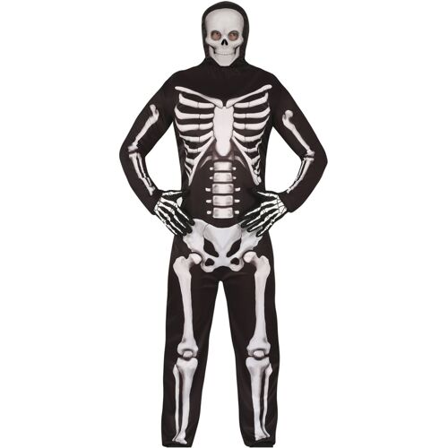 Skelett Kapuzen Jumpsuit Kostüm