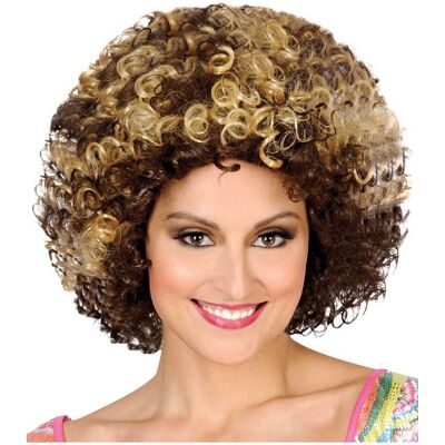 Braun blonde 70er Afro Perücke Braun blonde 70er Afro Perücke